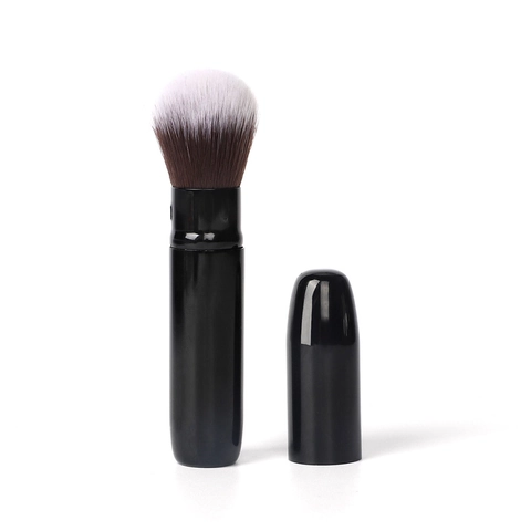 Einziehbarer Make-Up-Pinsel Tragbarer Puder- Rouge- Und Foundation-Pinsel Synthetikfaser Aluminiumgriff Reisegröße Mit Kappe