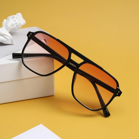 Quadratische Sonnenbrille Mit Doppelbrücke PC Rahmen Fashion Retro UV400 Brille Für Outdoor Alltag