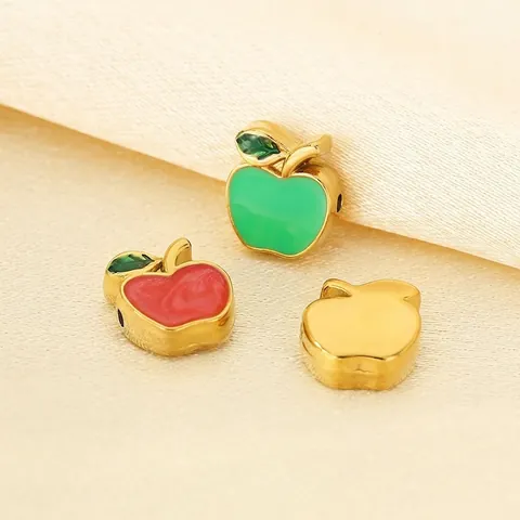 Ciondoli Mela Acciaio Inossidabile Smalto Frutta Charms DIY Creazione Di Gioielli Accessori Per Bracciale Collana