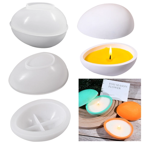 Moule En Silicone En Forme Œuf Pâques Pour Pot Bougie Fait Main Boîte Rangement Résine Époxy Artisanat Décoration Bureau