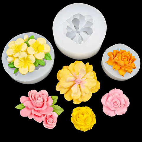 Stampo In Silicone Fiore Rosa Peonia Gardenia Fai Da Te Artigianato Per Cioccolato Fondente Candela Sapone Aromaterapia Resina Decorazione Torta