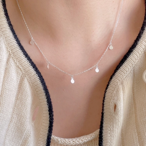 Collana In Argento Sterling 925 Con Pendenti A Mini Dischi Tondi Catena Geometrica Delicata Minimalista Per Donna