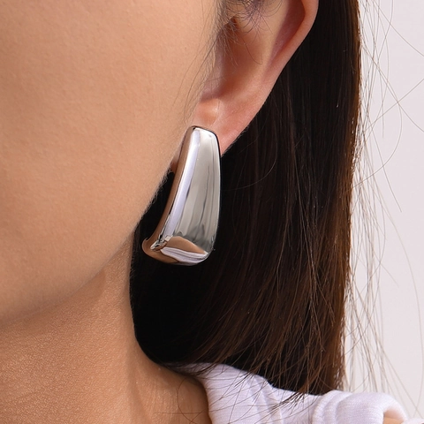 Minimalistisch Edelstahl Geometrisch Trapez Ohrstecker Für Damen Chic Spiegelglanz Glänzende Schmuck Ohrringe Geschenk