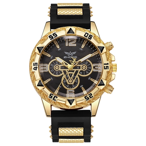 Orologio Al Quarzo Da Uomo Quadrante Grande Business Sport Cinturino In Silicone Cassa In Lega Fibbia In Acciaio Inossidabile
