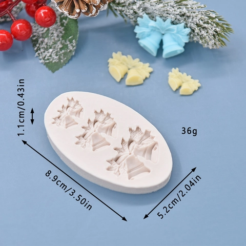 Christmas Bell Silicone Mold Fondant Cake Chocolate Baking DIY Craft Resin Soap Ornament Decoration