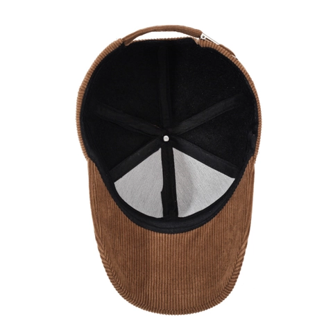 Vintage Corduroy Baseball Cap Adjustable Warm Winter Outdoor Casual Sunshade Letter Embroidery Unisex Hat