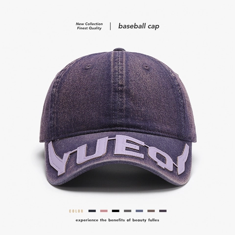 Casquette De Baseball En Coton Lavé Denim Avec Broderie De Lettres Ajustable Vintage Streetwear Unisexe Chapeau Soleil