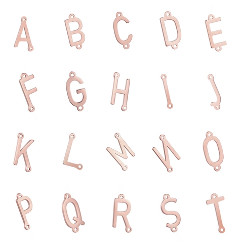 Stainless Steel Initial Necklace Alphabet Letter Pendant Gold Rose Gold Tone Chic Jewelry For Women Gift