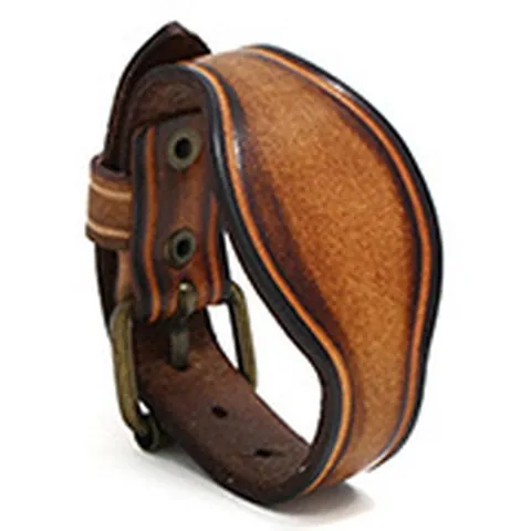 Vintage Handgefertigtes Rindsleder Armband Für Herren Distressed Breite Punk Manschette Einstellbare Metallschnalle Schmuck