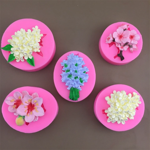 Molde De Silicona Flor Flor De Ciruelo Lavanda Osmanto Flor De Durazno Forma DIY Vela Jabón Chocolate Resina Fabricación