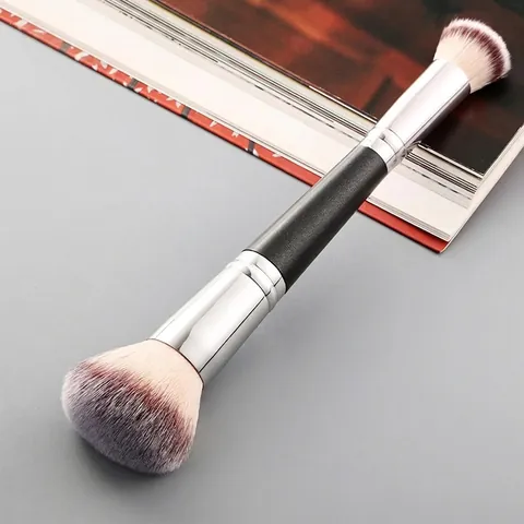 Tweezijdige Make-up Borstel Synthetische Vezel Foundation Oogschaduw Eyeliner Tool Draagbaar Zachte Borstelharen