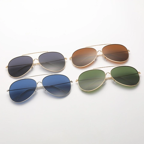 Occhiali Da Sole Aviatore Montatura In Metallo Protezione UV400 Classico Doppio Ponte Retro Per Uomo Donna Guida All'aperto Moda