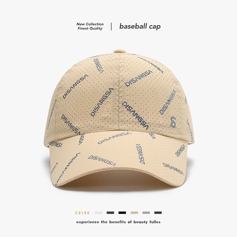 Mesh Breathable Baseball Cap Nylon Quick Dry Sun Protection Outdoor Sports Letter Print Adjustable For Men Women