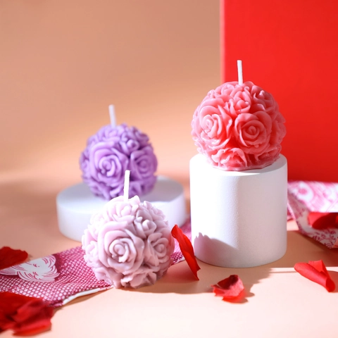 Rose Flower Shaped Scented Candle Soy Wax Sculpted Aromatherapy Smokeless Romantic Home Decor Valentine Wedding Gift
