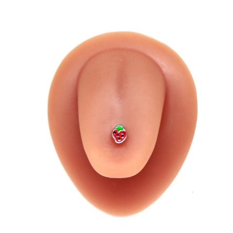 Anello Per Lingua In Acciaio Inossidabile Gioielli Per Piercing Corpo Frutta Colorata Smalto Fragola Ciliegia Farfalla