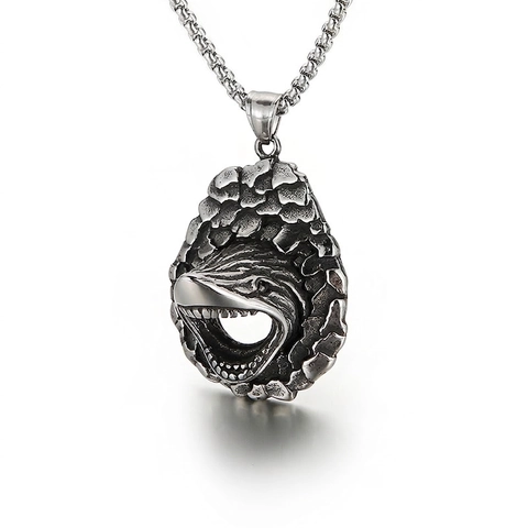 Haaienmond Hanger Ketting Roestvrij Staal Retro Punk Biker Stijl Sieraden Voor Mannen Jongens Stoere Mode