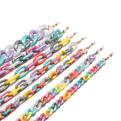 Farbige Acryl Brillen Kette Candy Multi-color Brillenband Rutschfest Mode Halter Für Damen