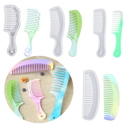 DIY Comb And Mirror Silicone Mold For Resin Casting Handmade Hair Styling Tool Crystal Epoxy Crafting Accessory