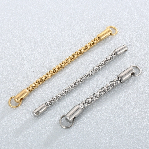 Conectores De Joyería De Cadena De Palomitas De Maíz De Acero Inoxidable Con Anillos Abiertos Para Hacer Collares Y Pulseras DIY