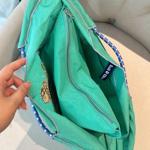 Nylon Zippered Pouch Inner Bag Organizer Lightweight Large Capacity Portable Storage For Makeup Travel Daily Use Simple Style