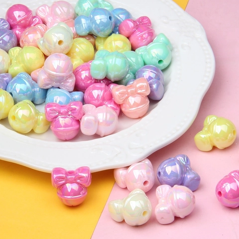 Acrylic DIY Loose Beads Macaron Pearlized Iridescent Multi Shape For Jewelry Making Bracelet Phone Chain Handmade Craft