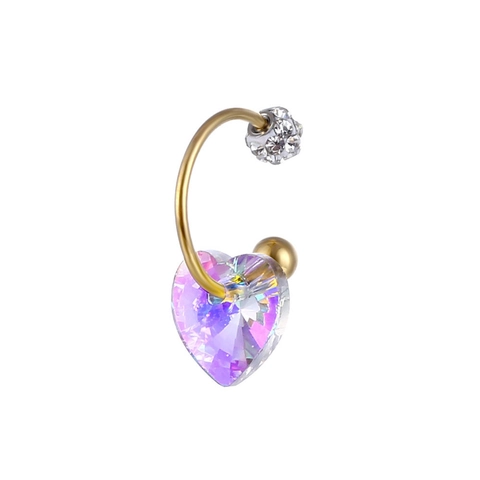 Stainless Steel C Shape Heart Star Crystal Ear Bone Studs Nose Rings Fashion Non Allergic Body Piercing Jewelry