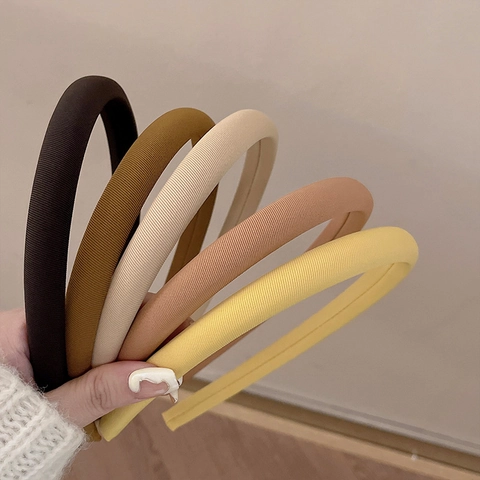 Elegant French Style Padded Headband Solid Color Ribbed Fabric Hair Hoop For Women Elegant Chic Hair Styling Accessories