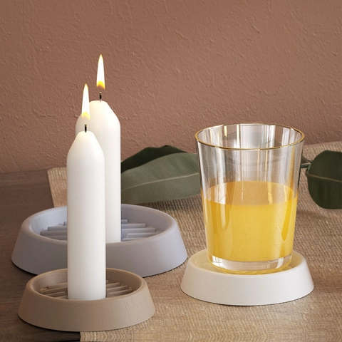 Round Striped Drainage Tray Silicone Mold For DIY Candle Holder Coaster Resin Casting Craft Supplies