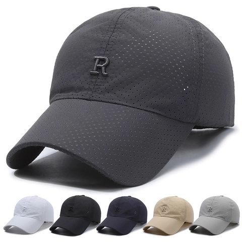 Casquette De Baseball Unisex Mesh Respirant Séchage Rapide Chapeau Soleil Sport De Plein Air Broderie R