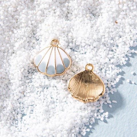 Mini Schelp Hangers Oceaan Serie Legering Emaille Druppel Olie Charms Voor DIY Sieraden Maken Kettingen Armbanden Oorbellen