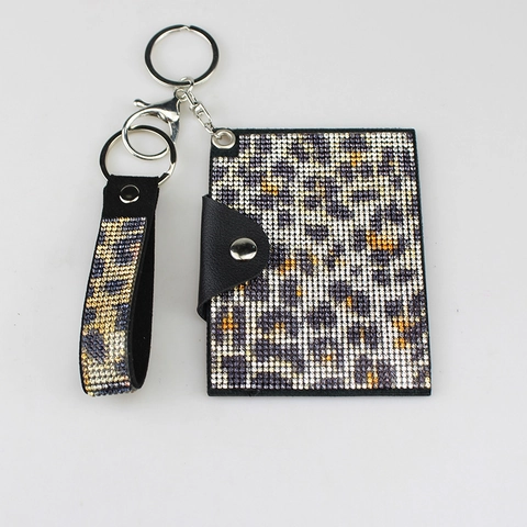 Portatarjetas De Identificación Con Strass Llavero Con Correa De Muñeca Cuero PU Bling Funda Para Gafete Para Mujer