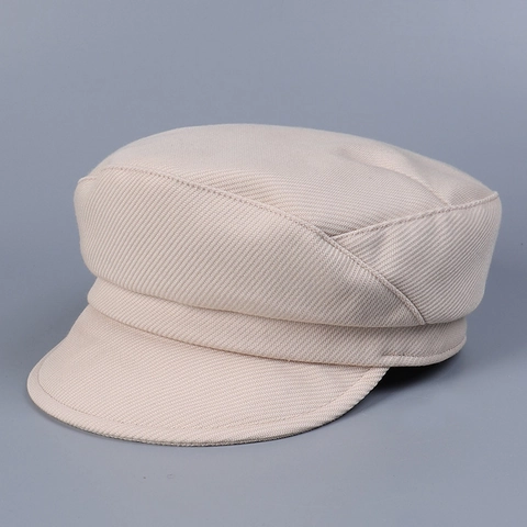 Gorra Militar De Sarga Retro Mujeres Hombres Color Sólido Ala Suave Sombrero Newsboy Casual Estilo Militar Ajustable