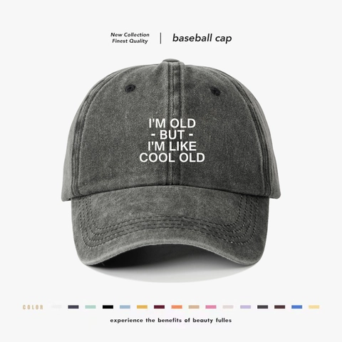 Gorra De Béisbol De Algodón Lavado Divertida I'M OLD BUT I'M LIKE COOL OLD Slogan Vintage Dad Hat Protección Solar Ajustable