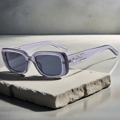 Gafas De Sol Cuadradas De Marco Pequeño Con Decoración De Estrella Metálica Protección UV400 Estilo Retro Y2K Chic