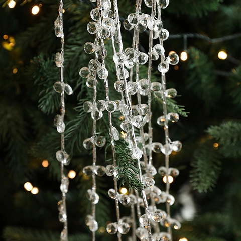 Kerstboom Hanger Acryl Kristallen Pareltak String Transparant Sprankelend Feestelijke Vakantie Home Decor Modern Luxe