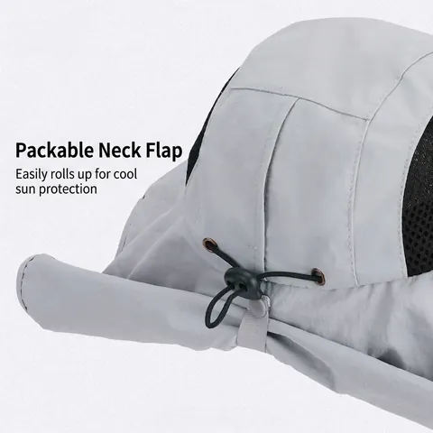Nylon Solar Powered Fan Sun Hat Wide Brim UV Protection Neck Flap Breathable Outdoor Fishing Hiking For Men Women