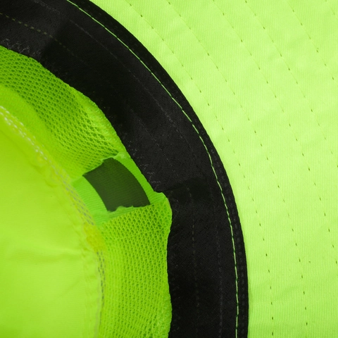 High Visibility Reflective Sun Hat Large Brim Mesh Breathable Safety Work Hat For Sanitation Property Maintenance Outdoor Workers
