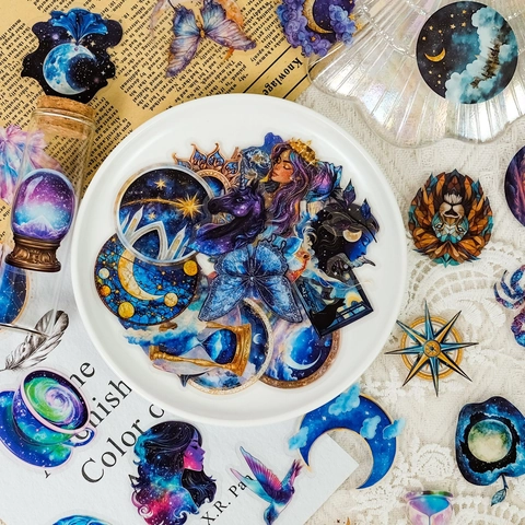 Adesivi Decorativi Cielo Stellato Punk Romantico Impermeabile Trasparente PET Costellazione Astronauta Modelli Scrapbooking DIY Diario
