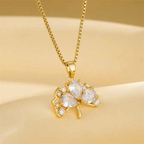 Minimalistische Ginkgoblatt Anhänger Halskette Edelstahl Zirkon Eingelegt Box Kette Eleganter Schmuck Für Frauen