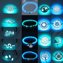 Fashion Luminous Charm Bracelet Copper Alloy Silver Link Chain Glow In The Dark Hollow Heart Moon Cat Animal Flower Bangle Gift Women Jewelry
