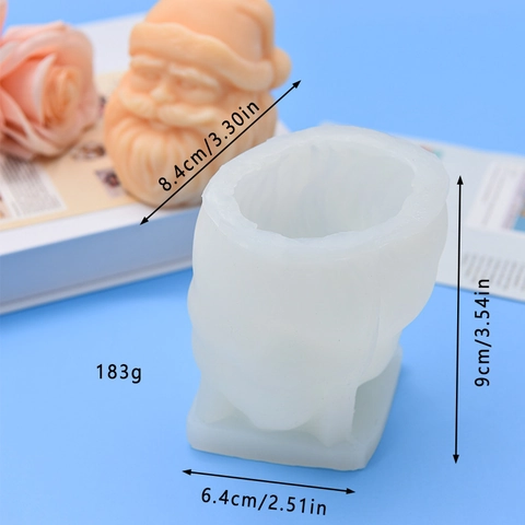 Santa Claus Cabeza Molde Silicona 3D DIY Repostería Pastel Vela Jabón Artesanía Herramienta Navidad