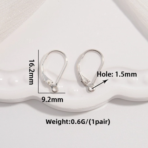 925 Sterling Silver Leverback Earring Hooks DIY Findings For Earring Making D-Shaped Simple Stylish Earring Accessory