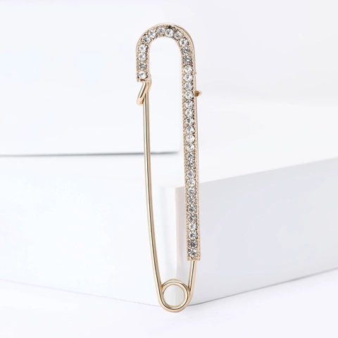 Μοντέρνα Παραμάνα Καρφίτσα από Κράμα με Στρας για Γυναίκες Κομψό Κοστούμι Παλτό Κόσμημα Αξεσουάρ Χρυσό Ασημί Καρφίτσα
