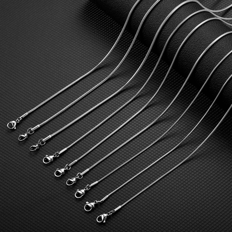 Minimalist Snake Chain Necklace Stainless Steel Round Bone Link Neckwear Trendy Jewelry For Men Women