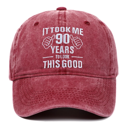 Washed Cotton Baseball Cap Geburtstag Stickerei Vintage Distressed Dad Hat Verstellbar Outdoor Sonnenschutz Unisex