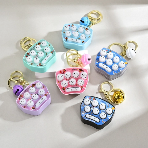 Mini Gioco Acchiappa la Talpa Portachiavi Carino Cartone Animato Portatile Elettronico Educativo Giocattolo Pendente Per Borsa Con Campanello
