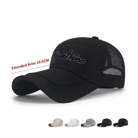 Cappello Baseball Rete Traspirante Protezione Solare Visiera Prolungata Ricamo Sportivo Regolabile Trucker Hat Per Uomini Donne