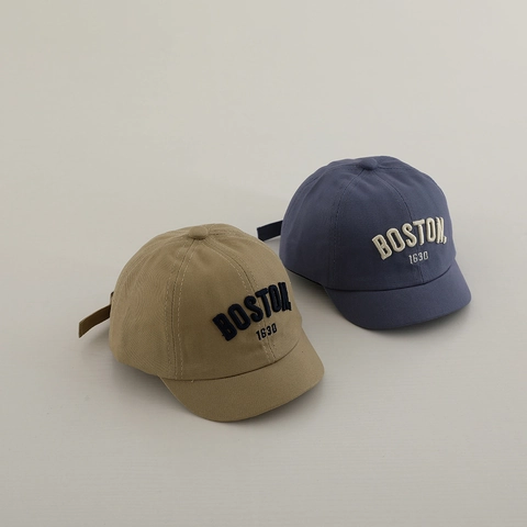 Toddler Baby Baseball Cap Cotton Breathable Letter Embroidery Retro Short Brim Sun Protection Outdoor Adjustable Hat