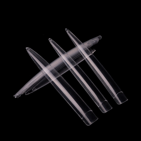 Extra Lange Stiletto Vierkante Nagelstips Professionele Salon Kunstnagels ABS Plastic Transparant Natuurlijk Voor Kunst