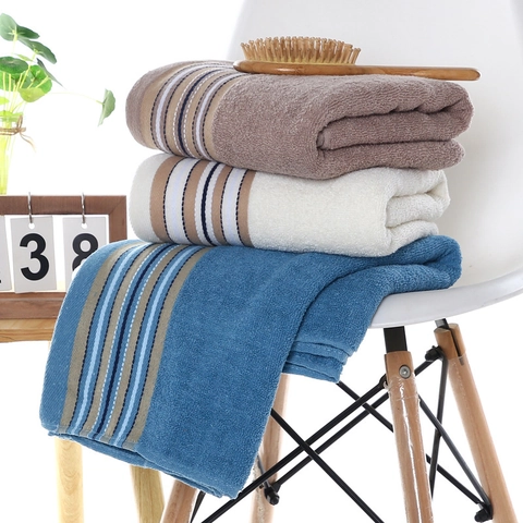 Asciugamano Da Bagno In Puro Cotone Morbido Ispessito Assorbente Bagno Stile Nordico Righe Motivo Diamante